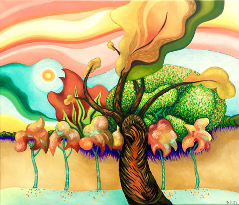 Ein Tag im Oktober, 60x70 cm. Öl auf Leinwand, ©Sonja Rieser 2021