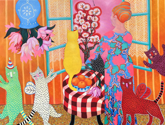 Full house Öl, Acryl auf Leinwand. verkauft. ©Sonja Rieser 2023 Verkauft