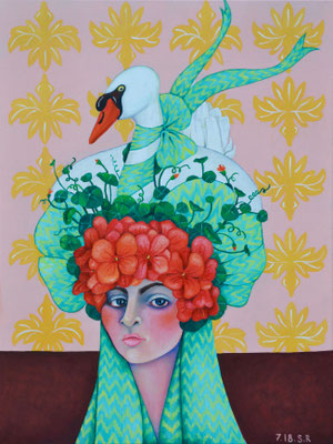 verkauft  Turbanfrau 60x80cm. Öl auf Leinwand, © Sonja Rieser 2018