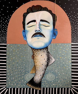 Am Haken. 50x60cm. Öl auf Leinwand 2025