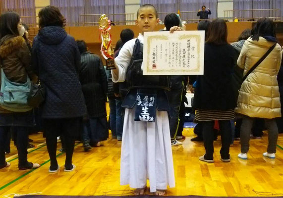 生田　進之亮 (6年)　個人戦準優勝