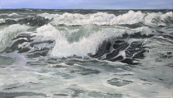 Meeresrauschen, 30 x 50 cm, Acryl auf Leinwand 2021