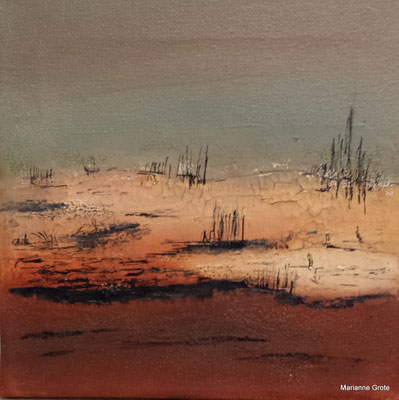 Landschaft II, 20 x 20 cm, Mischtechnik auf Leinwand, 2014