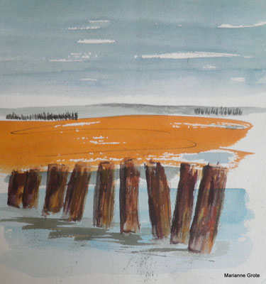 Nordsee, Aquarell, 10 x 15 cm, 2012