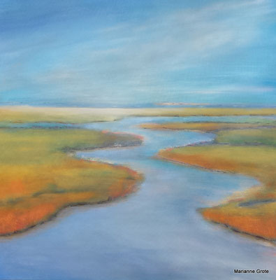 Im Fluss, 70 x 70 cm, Acryl auf Leinwand, 2016