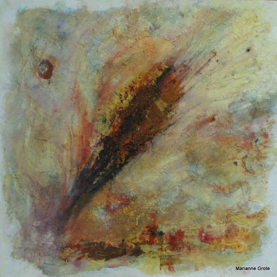 Aufbruch II, Mischtechnik auf Hartfaserplatte, 60 x 60 cm, 2010