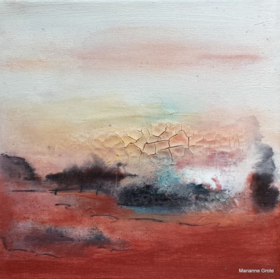 Landschaft III, 20 x 20 cm, Mischtechnik auf Leinwand, 2014