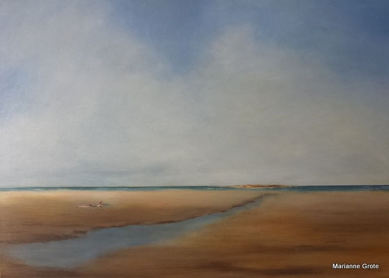 Aufkommender Seenebel, 70 x 100 cm, Acryl auf Leinwand, 2016 