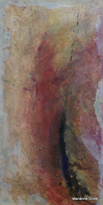 Aufbruch III, Mischtechnik auf Hartfaserplatte, 80 x 40 cm, 2010