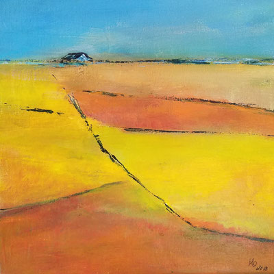 Moment 1, 20 x 20 cm, Mischtechnik auf Leinwand, 2018