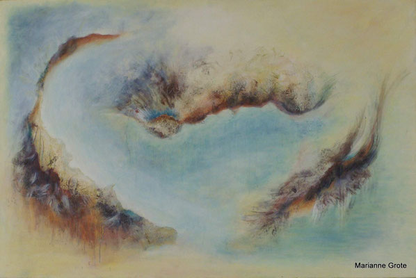 Lichtbekenntnisse, Mischtechnik auf Leinwand, 80 x 120 cm, 2009