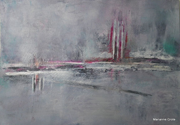 Landschaftsfantasie III, 12 x 17 cm, Acryl auf Karton, 2012