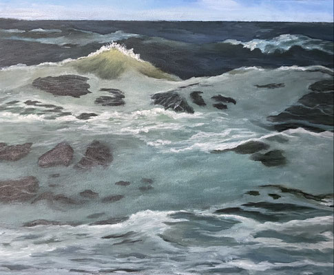 Kleines Meer, 40 x 50 cm, Acryl auf Leinwand 2021