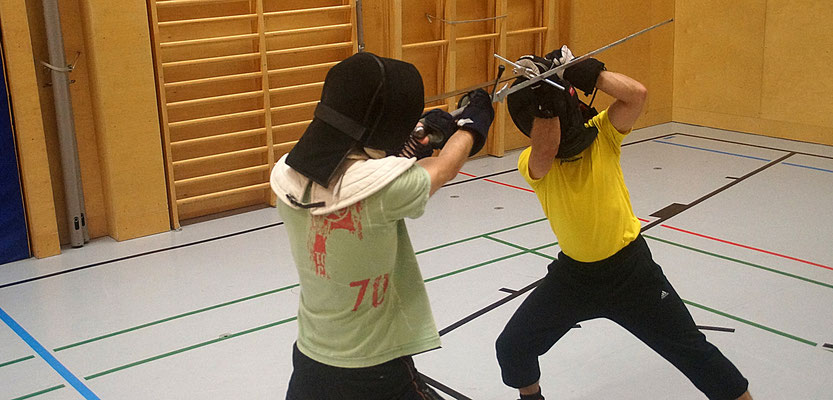 Martin und Flo beim Schwertkampftraining