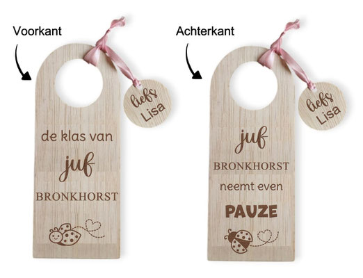 Deurhanger Enkelzijdig €7,95  Dubbelzijdig €8,95