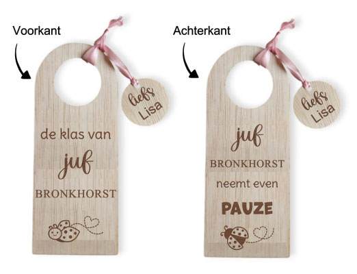 Deurhanger Enkelzijdig €7,95  Dubbelzijdig €8,95