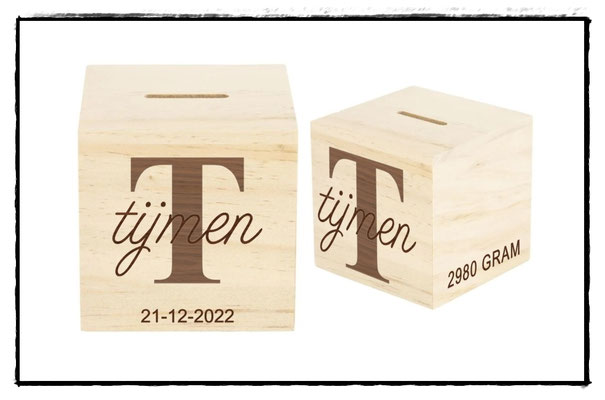 Spaarpotje met naam/afbeelding €9,95
