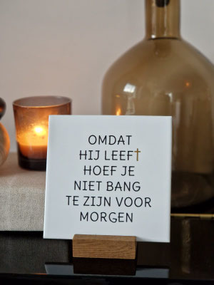 Tegeltje + houder €5,95