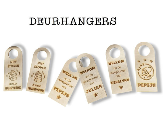 Deurhanger Enkelzijdig €7,95  Dubbelzijdig €8,95