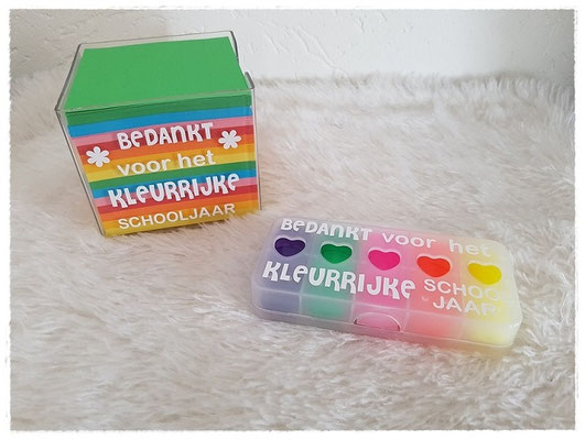 Memoblok €4,00  Markeerstiften €3,00