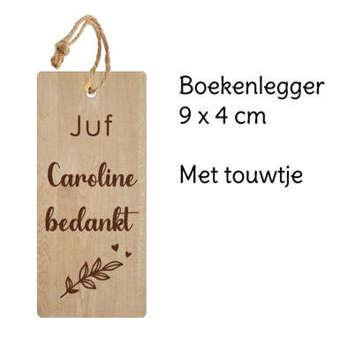 Boekenlegger met tekst naar keuze €3,95