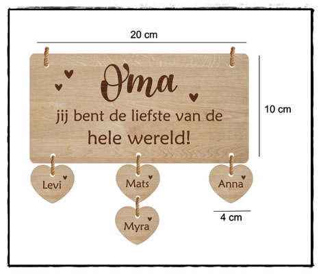 Bordje €8,95   Hartjes €1,00 per stuk
