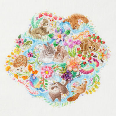 草野友紀 刺繍作品 胸に広がる庭