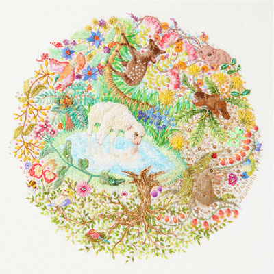 草野友紀 刺繍作品 祈りが届く星