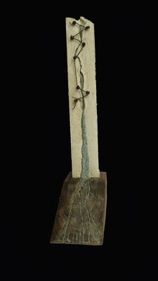 SORGENTE DI VITA - Travertino+elementi metallici cm 18x43x85 anno 2013