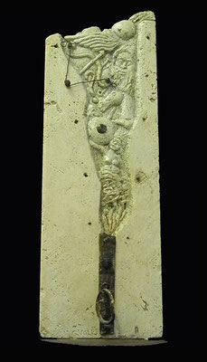 DENTRO LA STORIA - Travertino+elementi metallici cm 25x12x74 anno 2013