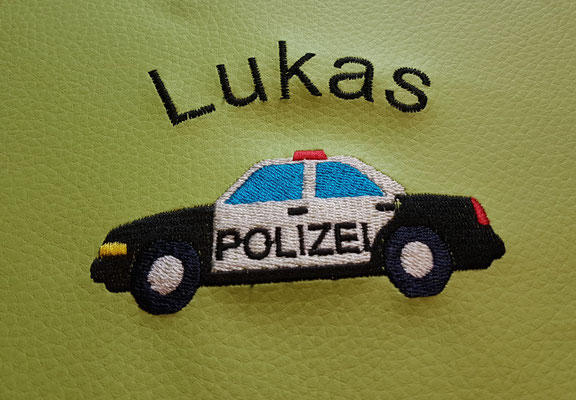 Kindersitzkissen Bestickung Polizei