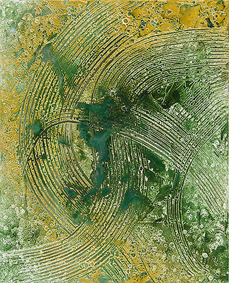 2022, 65.2 x 53.0, 令和4年1月11日の雨 (Jan 11, 2022), Acrylic, plaster, acrylic spray and rain on canvas