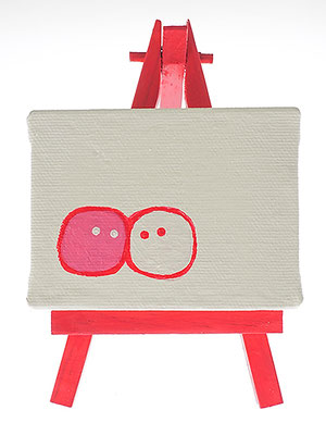 2023, 6.0 x 8.0 cm, 無題 (Untitled), Acrylic on canvas attached to MDF placed on wooden easel