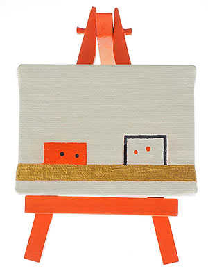 2023, 6.0 x 8.0 cm, 無題 (Untitled), Acrylic on canvas attached to MDF placed on wooden easel