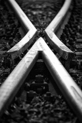 Schienen am Worpsweder Bahnhof. 