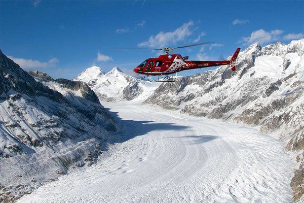 Gletscherflug Helikopterrundflug Raron 