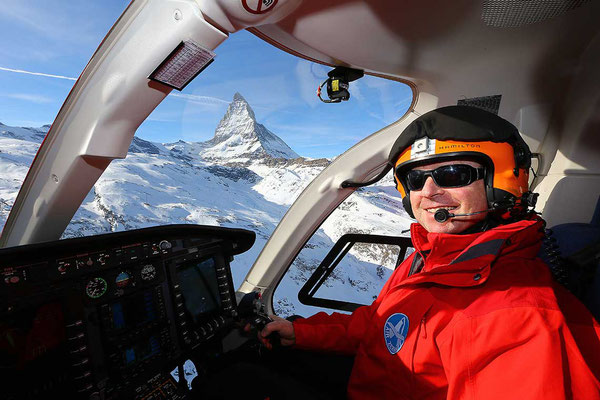 Cockpit Helikopter Rundflug Air Zermatt