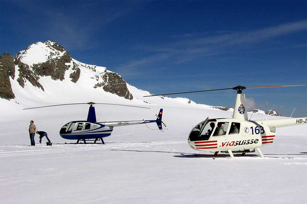 Alpenrundflug Gletscherlandung