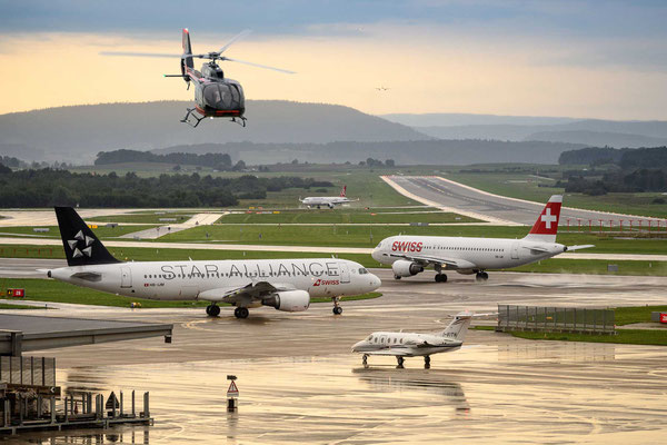 Helikopterstart Flugplatz Zürich