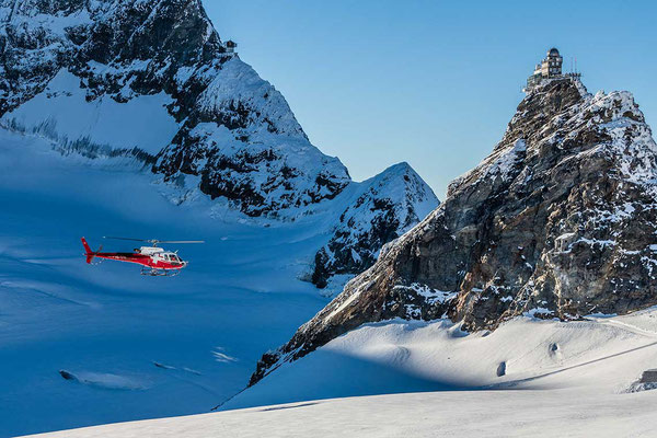 Helikopterlandung Jungfraujoch