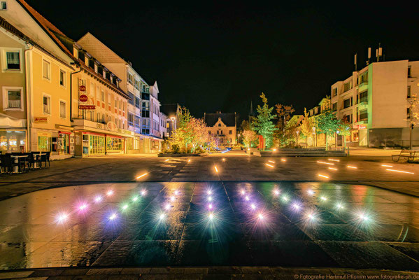 Obertorplatz in Hechingen bei Nacht