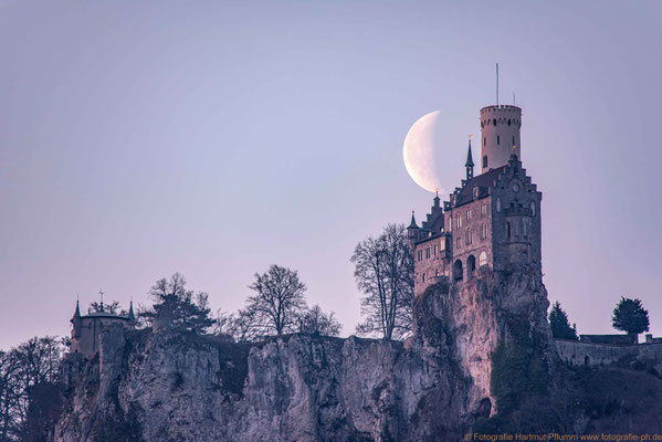 Mondaufgang am Schloß Lichtenstein