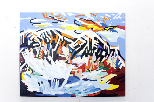 .wave, 2019, Ölfarbe auf Leinwand, 90 x 113 cm, Privatbesitz (oil on canvas, 35 1/2 x 44 in., private property)