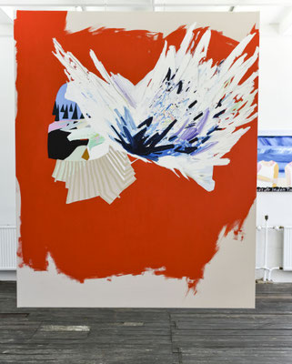 solid wave, 2019, Öl- und Acrylfarbe auf Leinwand, 165 x 135 cm (oil and acrylic on canvas, 65 x 53 in.)