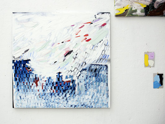 softpower, 2017, Ölfarbe auf Leinwand, 94 x 92 cm, Privatbesitz (oil on canvas, 37 x 36 1/4 in., private property)