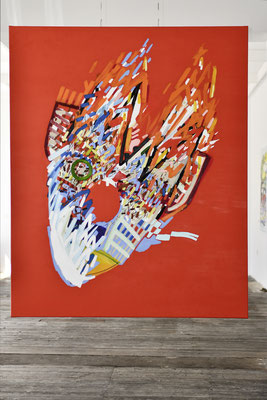 wingman, 2019, Öl- und Acrylfarbe auf Leinwand, 165 x 135 cm (oil and acrylic on canvas, 65 x 53 in.)