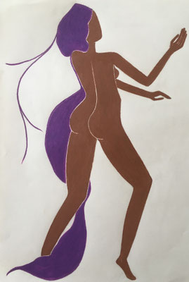 Femme de Novembre. néopastel sur papier ©Saëlle Knupfer