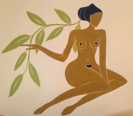 Femme d'Août. néopastel sur papier ©Saëlle Knupfer