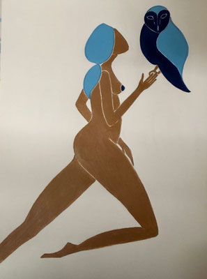  Femme de Décembre. néopastel sur papier ©Saëlle Knupfer
