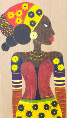 Femme du Sahel. Acryl sur carton © Saëlle Knupfer